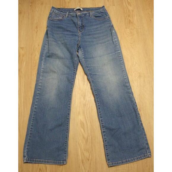 LEVI'S Jeans High Waist 30 x 29 Stretchy 512 Straight Leg Slimming Blue Denim - Picture 1 of 4